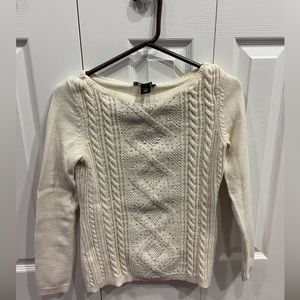 White House Black Market Beaded cotton Sweater Size Small